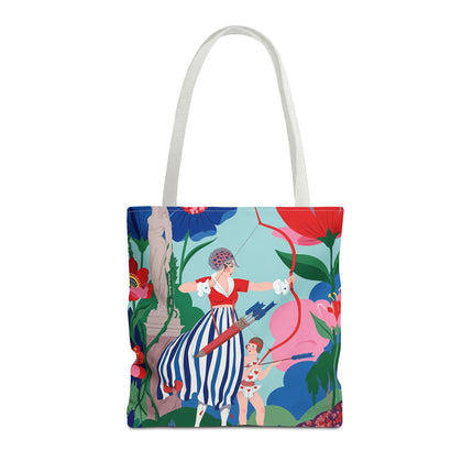 🏹🌺 The Lady Of The Enchanted Garden Archery Tote Bag – Art Deco Floral Adventure