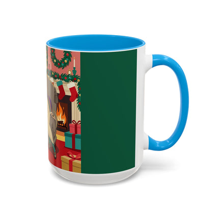 🖤🔥 The Lady Of The Christmas Hearth Colorful Mug – Art Deco Holiday Elegance