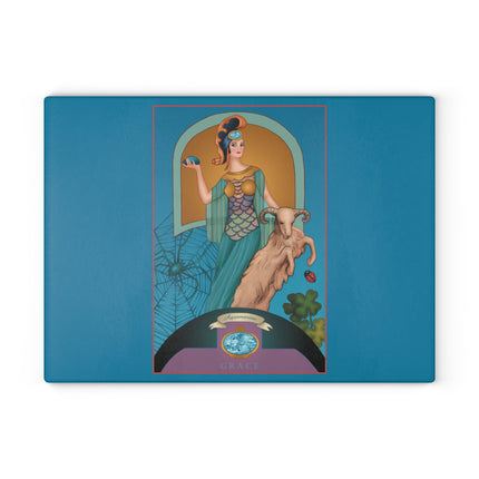 March & Aquamarine Zodiac Glass Cutting Board
