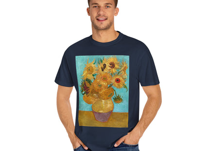 Vase with Twelve Sunflowers by Vincent van Gogh Unisex Garment-Dyed T-shirt