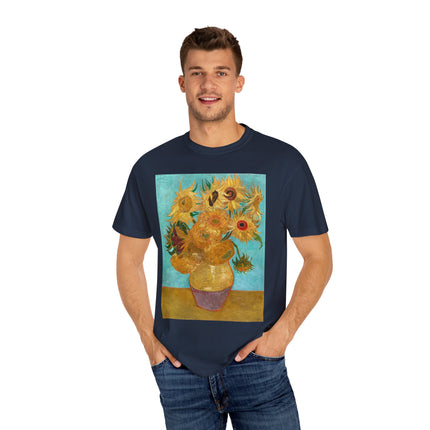 Vase with Twelve Sunflowers by Vincent van Gogh Unisex Garment-Dyed T-shirt