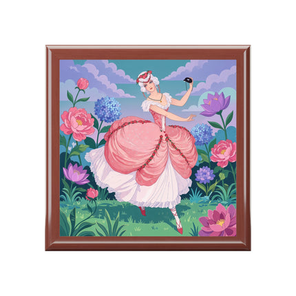 🎭🌸 The Lady Of The Secret Masquerade Jewelry Box – Art Deco Garden Fantasy