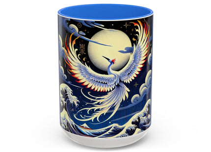 Majestic White Crane Colorful Mugs (11oz, 15oz)