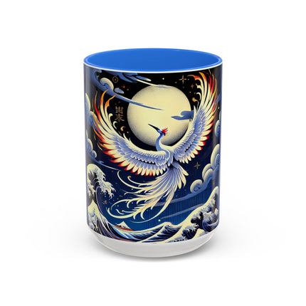 Majestic White Crane Colorful Mugs (11oz, 15oz)
