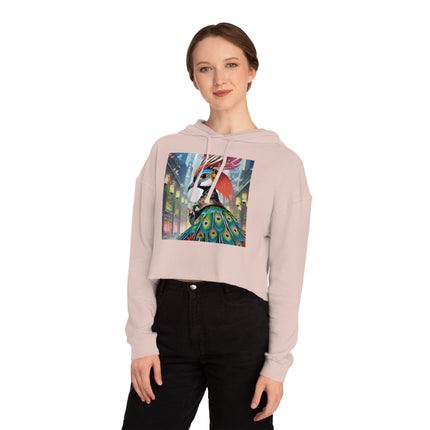 Techno Plumes Cropped Hooded Sweatshirt