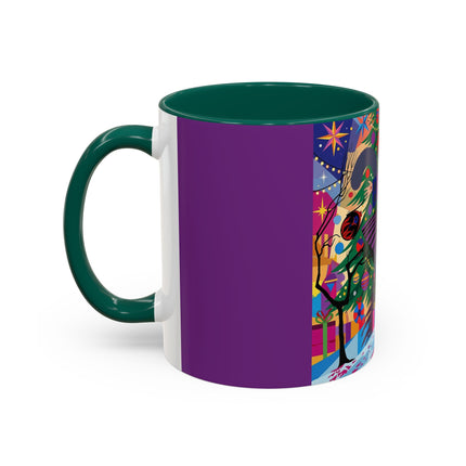 🎄✨ Christmas Among The Twinkling Trees Colorful Mug – Art Deco Holiday Fantasy