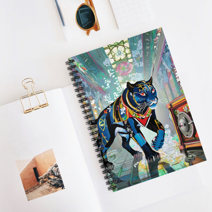 Cyber Panther's Hunt Spiral Notebook - Ruled Line