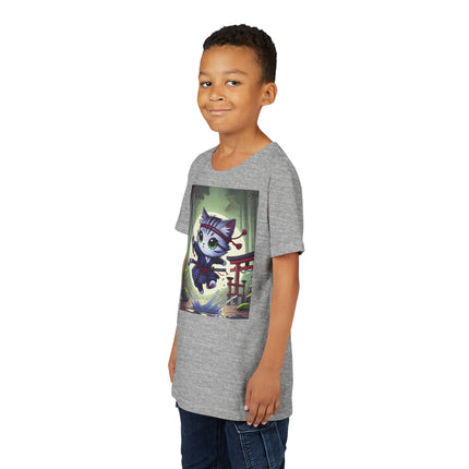 Moonlit Samurai Kitty Youth Short Sleeve Tee