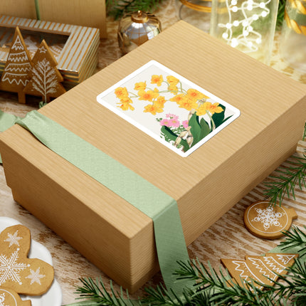 Golden Bow Orchid by Tanigami Kônan Kiss-Cut Stickers (4 Sizes)