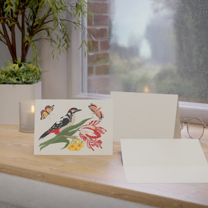 Woodpecker & Tulip Greeting Card – Vibrant Energy & Cheerful Charm