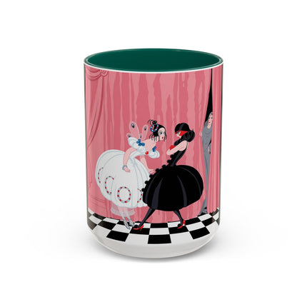 The Ladies Behind The Velvet Curtain Colorful Mugs – Art Deco Theatrical Elegance