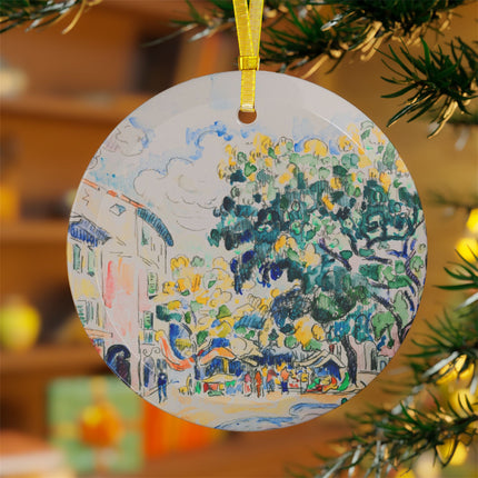 Antibes by Paul Signac Glass Ornament – Sunlit Tree & Mediterranean Glow