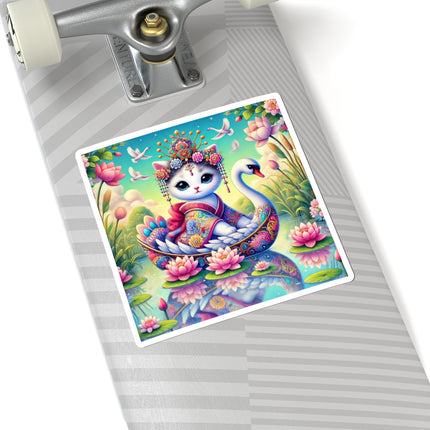 Geisha Kitten’s River Voyage Kiss-Cut Stickers (4 Sizes)