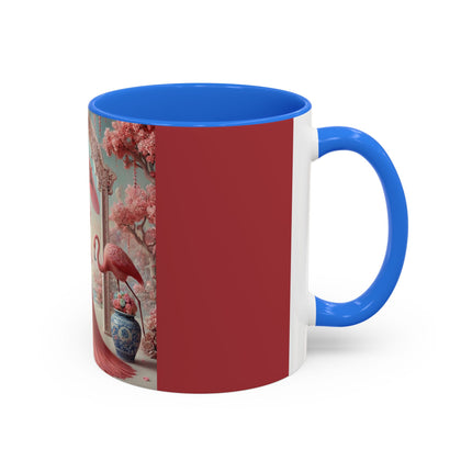 Petals, Porcelain, and Flamingos Colorful Mugs (11oz, 15oz)