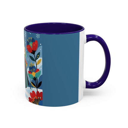 ❤️❄️ The Winter Heart Messenger Colorful Mug – Art Deco Snow Garden Fantasy