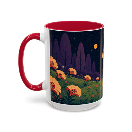 🌙🌼 The Moonlit Floral Dancer Colorful Mug – Art Deco Garden Fantasy