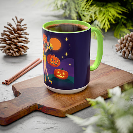 🎃🕯️ Moonlit Pumpkin Masquerade Colorful Mug – Whimsical Halloween Charm