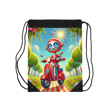 The Traveling Robot Drawstring Bag – Adventure, Curiosity & Playful Discovery