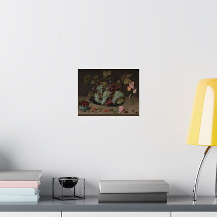 Still-life with Grapes, Flowers, & Berries by Isaak Soreau Matte Horizontal Posters