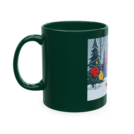 🏮🎄 The Winter Lantern Celebration Ceramic Mug – Art Deco Asian Christmas Elegance