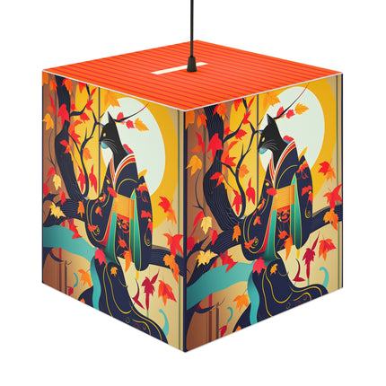 Black Cat in Kimono Light Cube Lamp