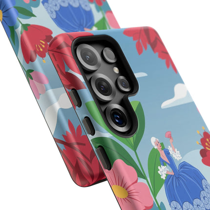 🌺🪭 The Lady Of The Grand Flower Terrace Phone Case – Art Deco Garden Elegance