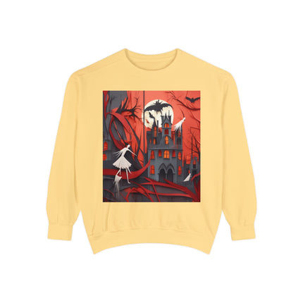 Halloween Night Scene Unisex Garment-Dyed Sweatshirt