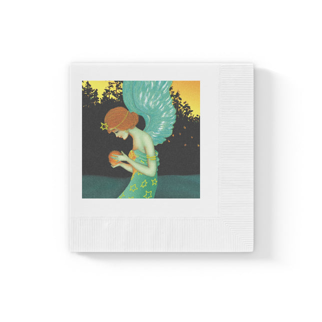 Twilight Angel White Coined Napkins