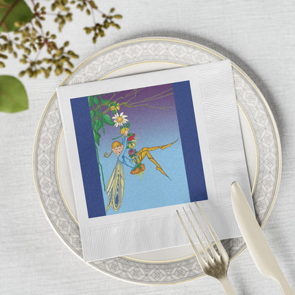 A Fairy's Delight White Coined Napkins