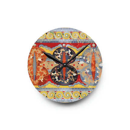Reproduction of the Shield Frieze by Emile Gilliéron Acrylic Wall Clock, Round and Square