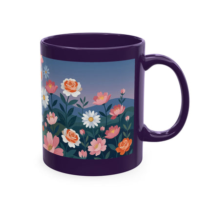 🌸🎭 The Lady Of The Floral Masquerade Garden Ceramic Mug – Art Deco Fashion Whimsy