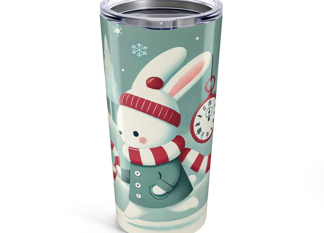 Candy Cane Timekeeper Bunny Tumbler 20oz