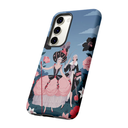 🌹🎭 The Rose Masquerade Promenade Phone Case – Art Deco Floral Elegance