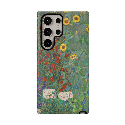 Farm Garden with Sunflowers by Gustav Klimt Phone Cases