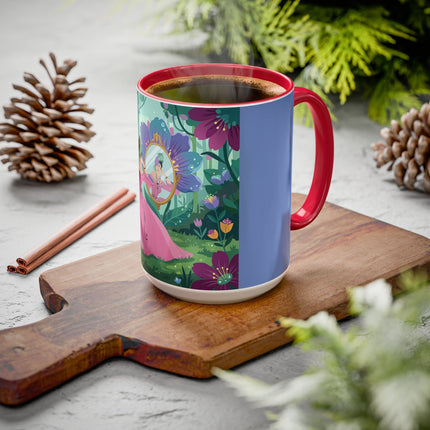The Lady Of The Enchanted Mirror Colorful Mugs – Art Deco Botanical Elegance
