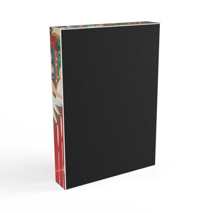 🎄💃 The Christmas Mirror Duet Acrylic Art Block – Art Deco Holiday Elegance