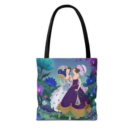 🌸☂️ The Ladies Of The Garden Promenade Tote Bag – Art Deco Floral Elegance