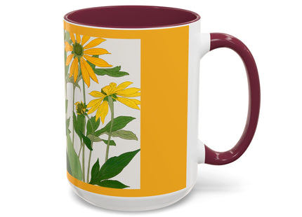 Clerodendrum & Rudbeckia Flower by Tanigami Kônan Colorful Mugs (11oz, 15oz)