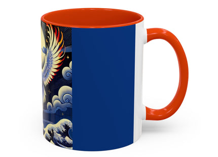 Majestic White Crane Colorful Mugs (11oz, 15oz)