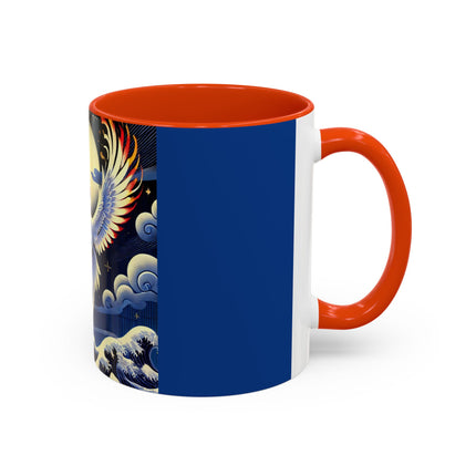 Majestic White Crane Colorful Mugs (11oz, 15oz)