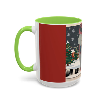 ❄️✨ The Winter Couture Promenade Colorful Mug – Art Deco Holiday Elegance