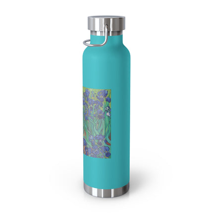 Irises by Vincent Van Gogh Copper Vacuum Insulated Bottle, 22oz