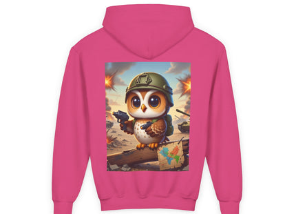 Owl on the Front Lines Youth Heavy Blend Hooded Sweatshirt
