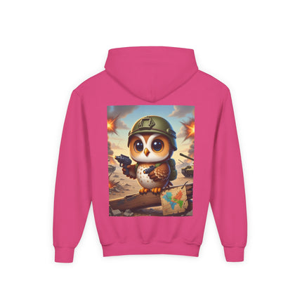 Owl on the Front Lines Youth Hooded Sweatshirt – Courage, Wisdom & Quiet Strength