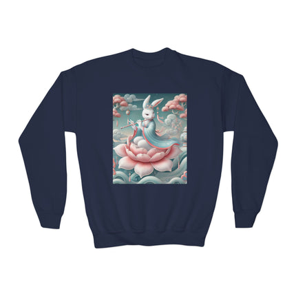 Lotus Garden Melody Youth Crewneck Sweatshirt – Serenity, Harmony & Dreamlike Beauty