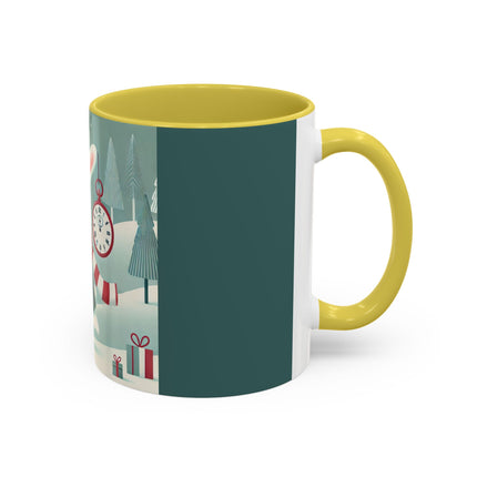 Candy Cane Timekeeper Bunny Colorful Mugs (11oz, 15oz)