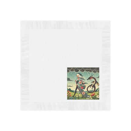 The Dragon Fairy’s Stride White Coined Napkins