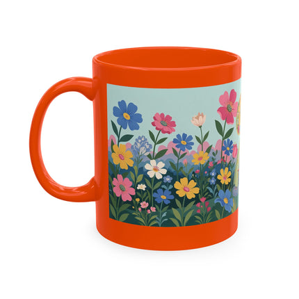 🌼🪭 The Lady Of The Grand Flower Garden Ceramic Mug – Art Deco Garden Whimsy