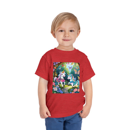 Baby Unicorns and Fluttering Butterflies Toddler Short Sleeve Tee