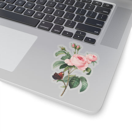 Cabbage Rose botanical illustration by Pierre-Joseph Redouté Kiss-Cut Stickers (4 Sizes)